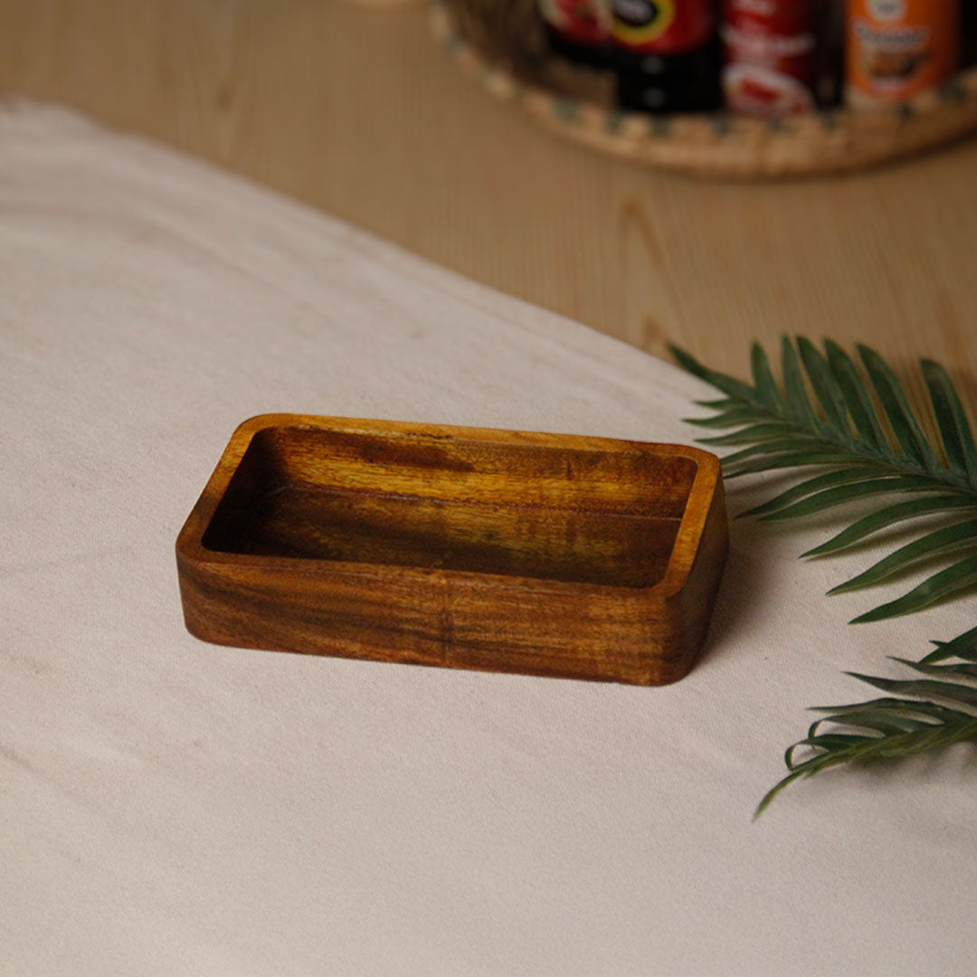 Natural Wood Rectangular Tray