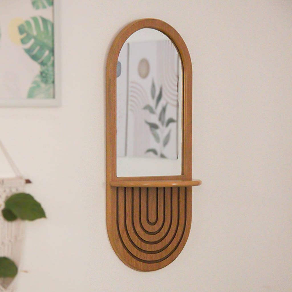 Dawrat Mirror – Wall Mirror with Wooden Shelf