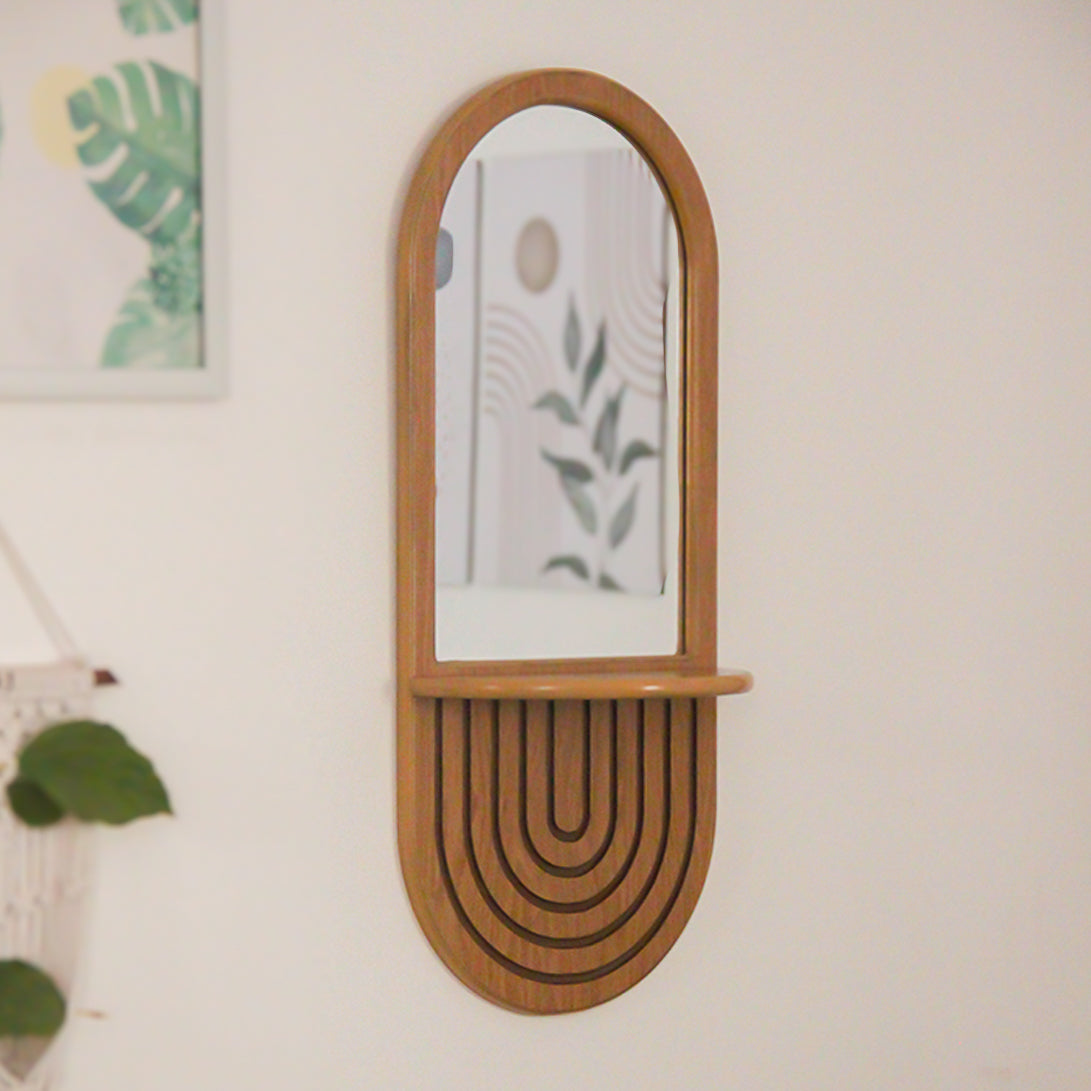 Dawrat Mirror – Wall Mirror with Wooden Shelf