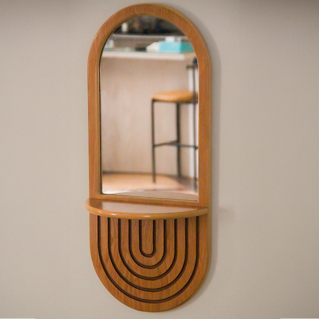 Dawrat Mirror – Wall Mirror with Wooden Shelf