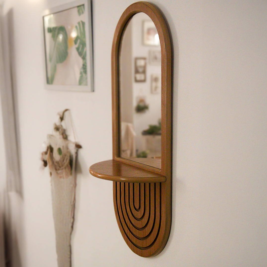 Dawrat Mirror – Wall Mirror with Wooden Shelf
