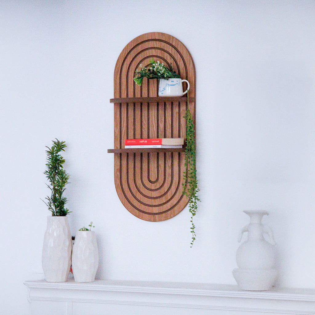 Dawrat – Shelved Circular Frame with Sacred Geometry