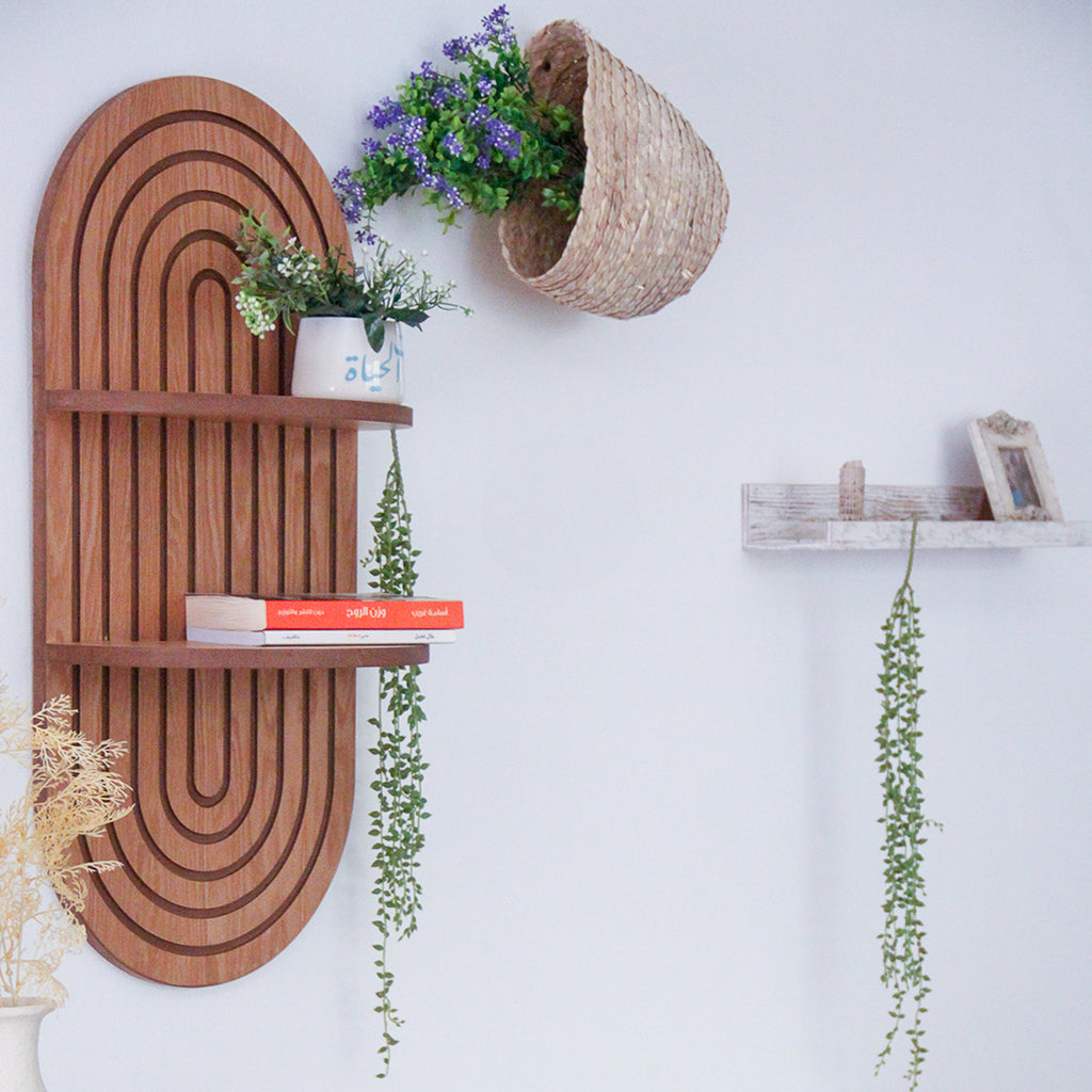 Dawrat – Shelved Circular Frame with Sacred Geometry